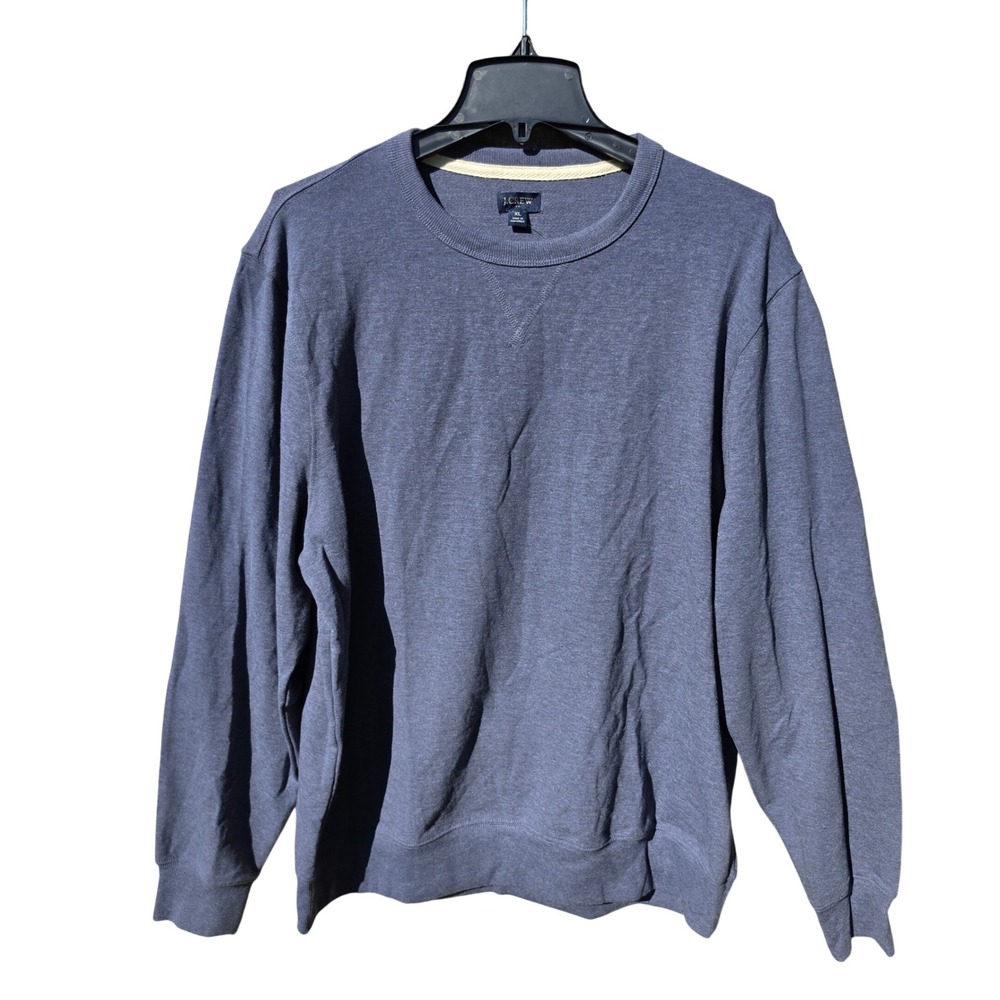 J. Crew Mens XL Heather Navy Blue French Terry Crewneck Sweatshirt BU502 NWT